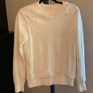 Equipment cream sequin sweater